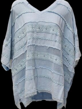 Oli & Hali Light Blue V-Neck Women's Top